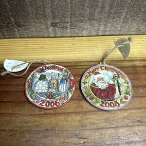 Jim Shore Hanging Ornaments 2006 / 2008 Set Of 2